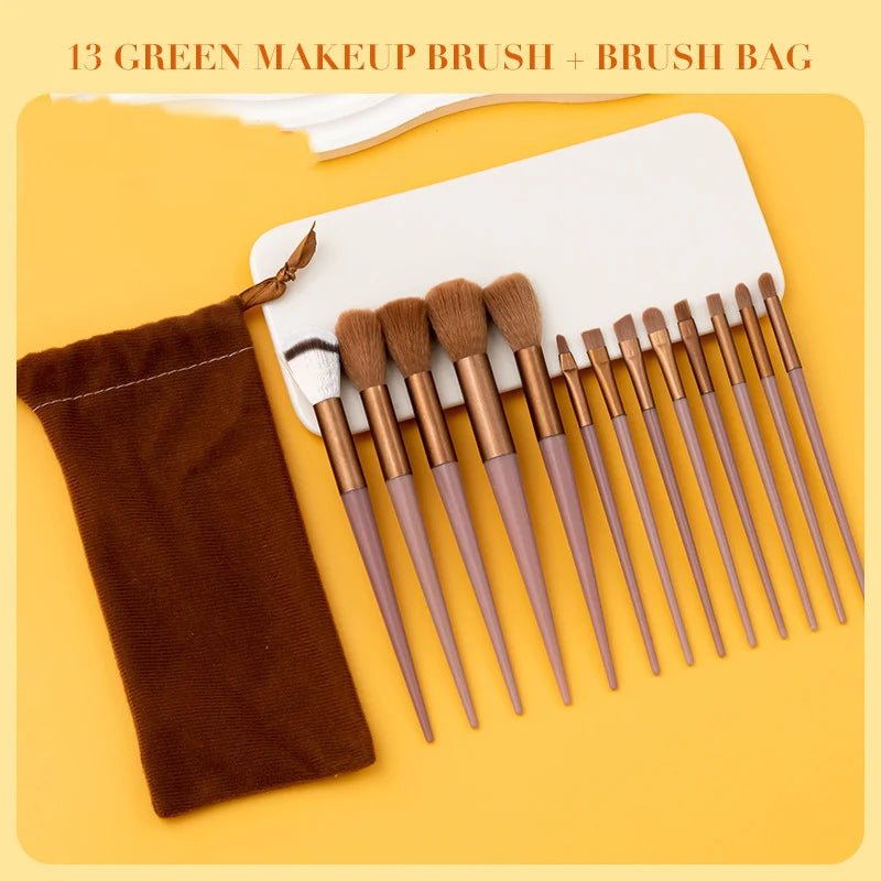 Makeup brush set, 13 pieces