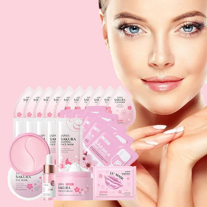 24pcs Sakura Skin Care Set Eye & Lip Masks Serum