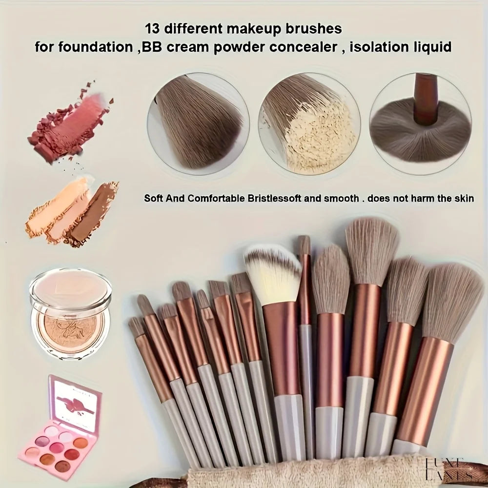 Makeup brush set, 13 pieces