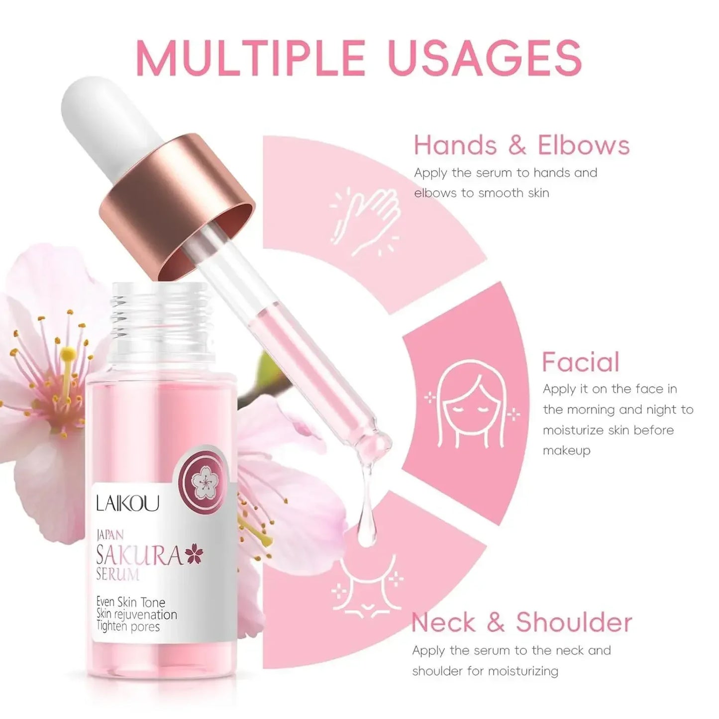 24pcs Sakura Skin Care Set Eye & Lip Masks Serum